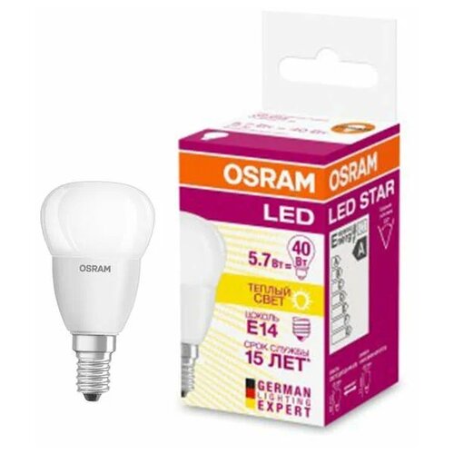  OSRAM LED Star E14  P (G45) 5.7,  LED, 470 ,  40,   2700 302