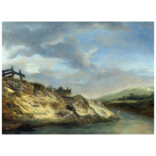 ����������� �� ������ ����� � �����, � ����� ������������ (A Stream in the Dunes, with Two Bathers) �������� ������ 40��. x 30��. 1220�