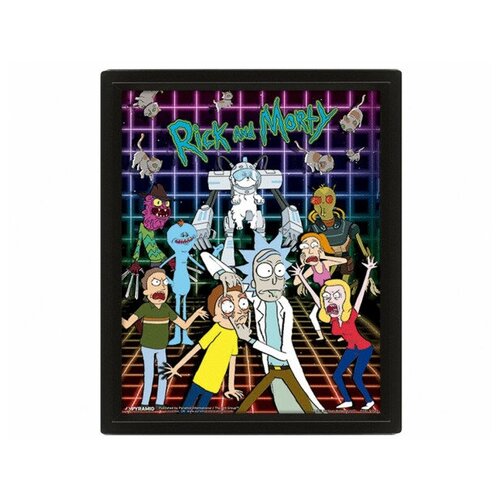   Pyramid 3D Lenticular Poster Rick and Morty: (Characters Grid),  1290  Pyramid