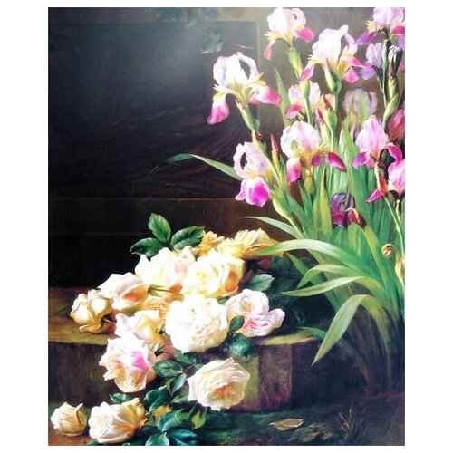 ����������� �� ������ ���� � ����� (Roses and irises) Antonov Aleksey 50��. x 61��. 2300�