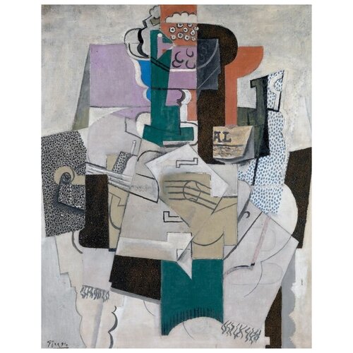 ������ �� ������ �����, ������� � ������� (Fruit Dish, Bottle and Violin) 50��. x 64��. 2370�