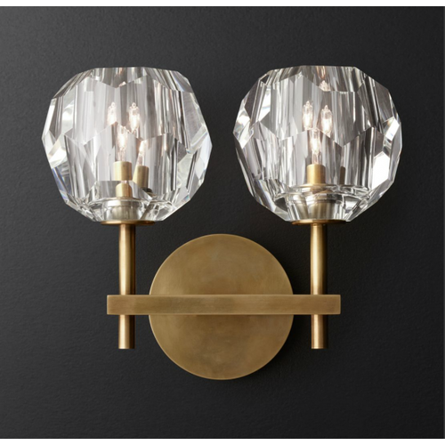    RH Boule de Cristal Double Sconce Brass,  8820  ImperiumLoft