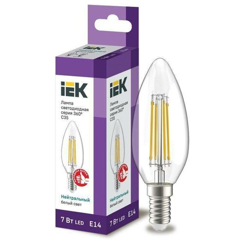  IEK  360, LED, C35, , , 7, 230, 4000, E14 LLF-C35-7-230-40-E14-CL 340