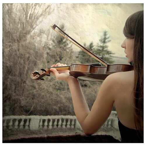      (Girl playing the violin) 30. x 30. 1000