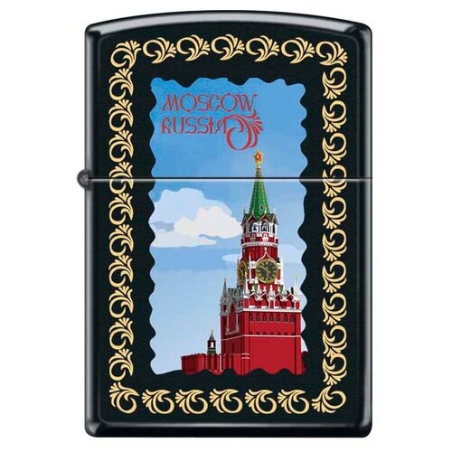   Zippo 218 Moscow Kremlin framed Black Matte 3490