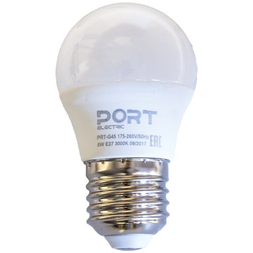   LED  Port, E27, G45, 5 , 3000 ,   127