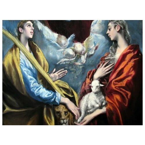 ����������� �� ������ ������� � �������� �� ������ �������� � ������ �������� (Madonna and Child With Saint Martina and Saint Agnes) ��� ����� 53��. x 40��. 1800�