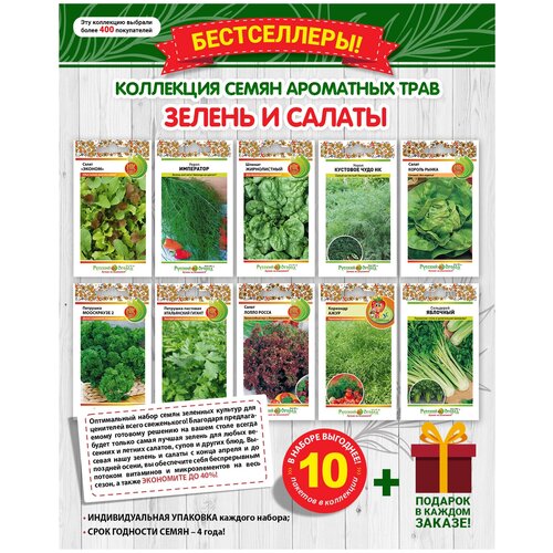 Набор семян Зелень и салаты (10 пакетов + 1 пакет) 499р