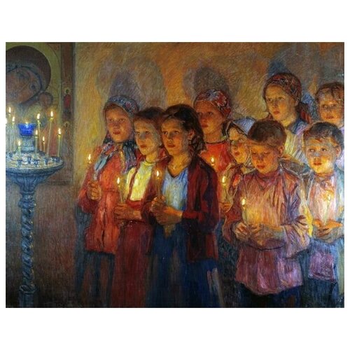 ����������� �� ������ � ������ (In the church) ��������-�������� ������� 38��. x 30��. 1200�