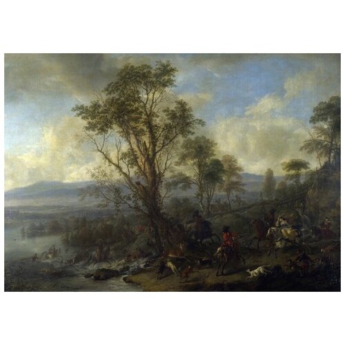          (A Stag Hunt)   42. x 30.,  1270   