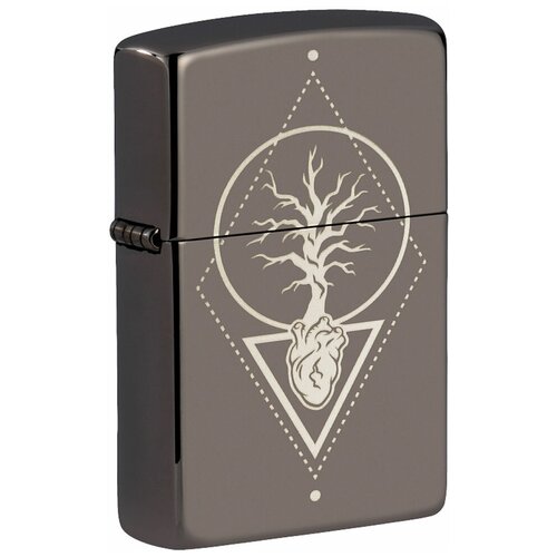    ZIPPO Classic 49687 Heart of Tree Design  Black Ice -   5170