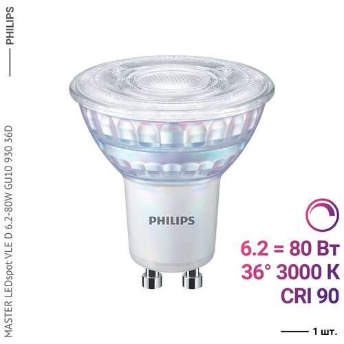 Philips MASTER LEDspot VLE D 6.2-80W GU10 930 36D 1995