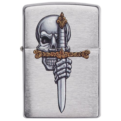    ZIPPO Classic 49488 Sword Skull Design   Brushed Chrome -    4590