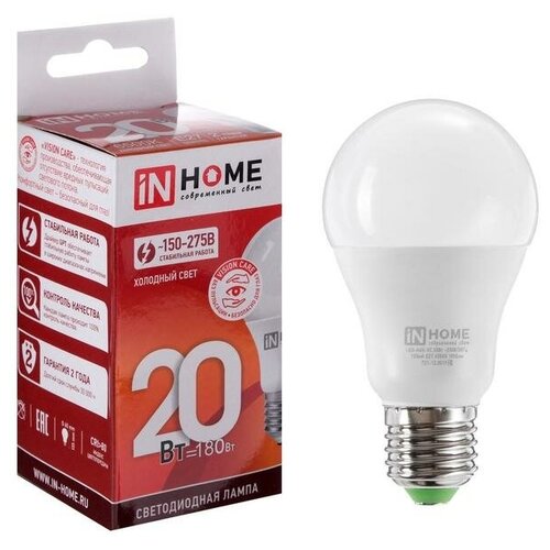   IN HOME LED-A60-VC, 27, 20 , 230 , 6500 , 1800  308