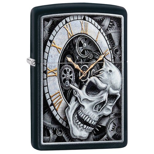    ZIPPO 29854 Skull Clock Design   Black Matte -    5100