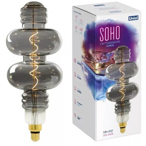   Uniel SOHO E27 5 2250K LED-SF42-5W/SOHO/E27/CW CHROME/SMOKE GLS77CR 2857