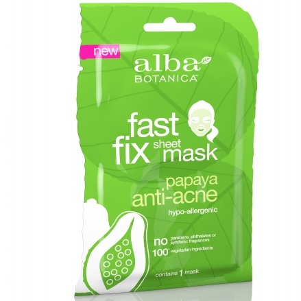 Alba Botanica Очищающая маска папайя Fast Fix Papaya Anti-Acne Sheet Mask 15г 500р