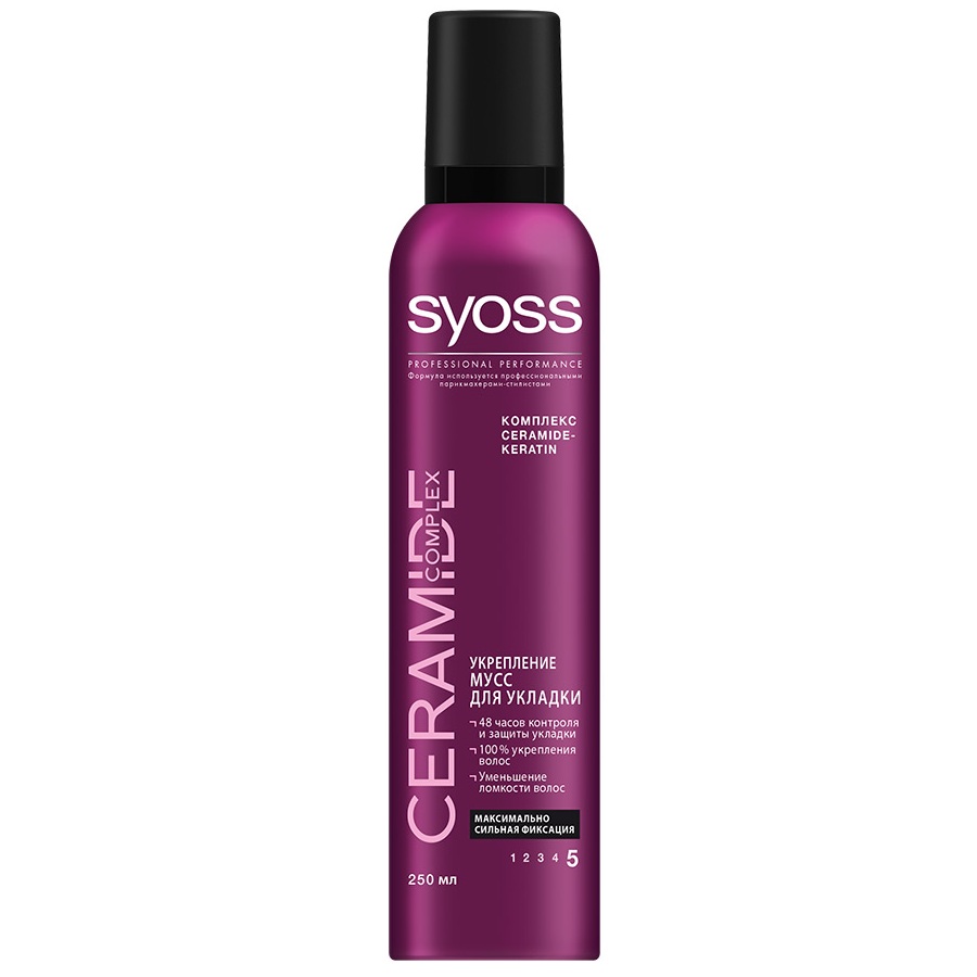 Syoss Мусс для укладки волос Ceramide Complex Укрепление максимально сильная фиксация 250 мл 410р
