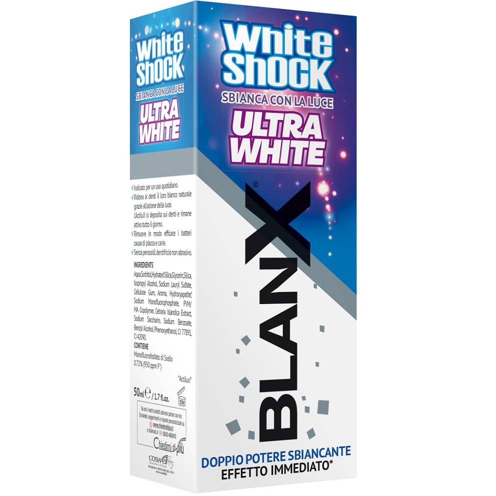 Бланкс (Blanx) White Shock Ultra White зубная паста ультраотбеливающая 50 мл 507р