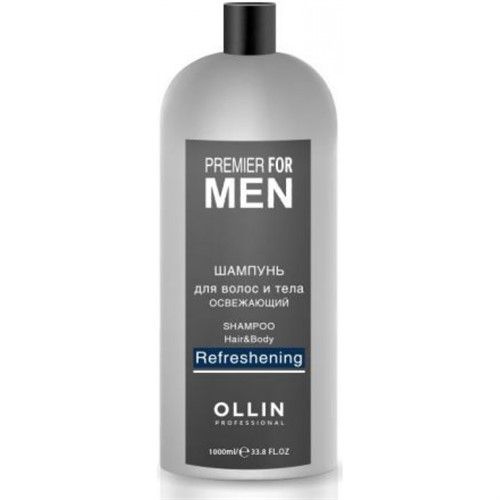 Оллин/Ollin Professional PREMIER FOR MEN Шампунь для волос и тела освежающий 1000мл 944р