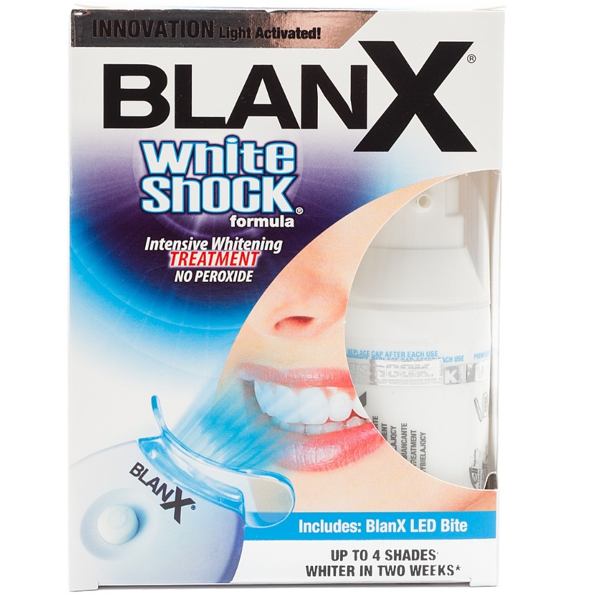 Бланкс (Blanx) White Shock Treatment + Led Bit зубная паста отбеливающий уход 50 мл с световым активатором (капа) 1579р