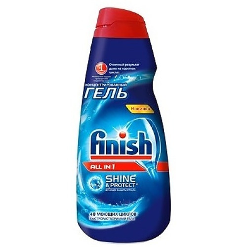 Finish Shine&Protect All in1 Средство для мытья посуды в посудомоечных машинах гель 1л 1292р