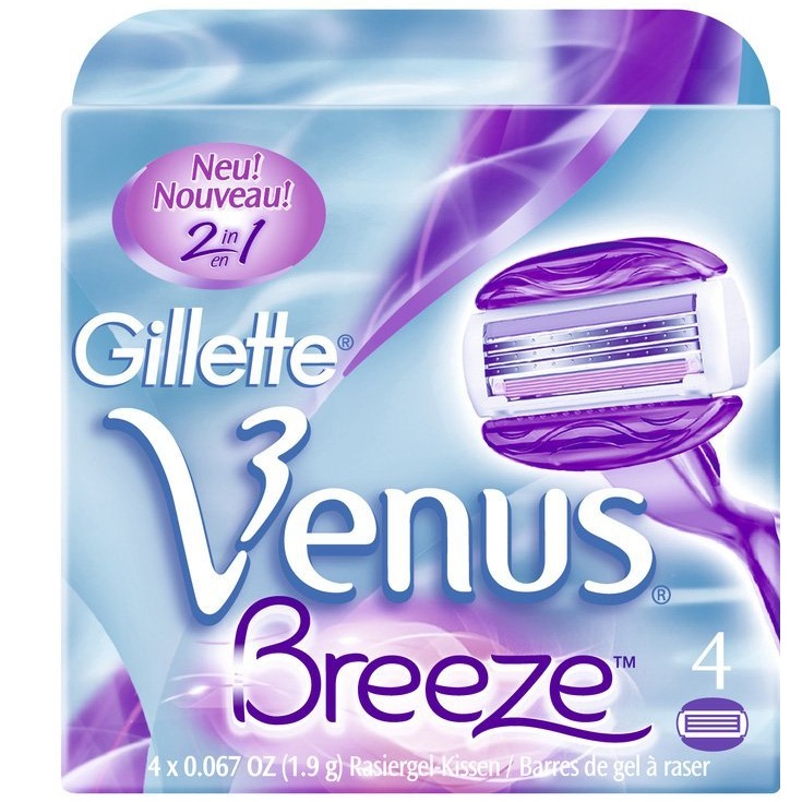 Жиллет/Gillette сменные кассеты (подушечки с гелем) Venus Breeze (ENG) 4 шт 896р