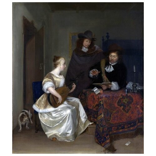           (A Woman playing a Theorbo to Two Men)   30. x 35. 1120