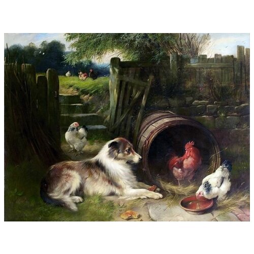       (Dog and Chicken) 52. x 40. 1760