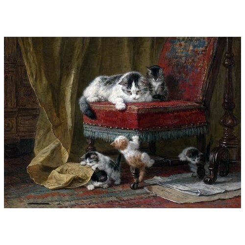       (A cat with kittens) 3    41. x 30. 1260