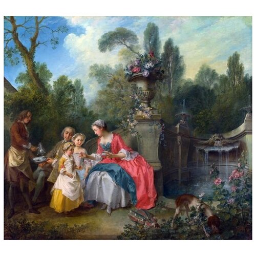         (A Lady in a Garden taking Coffee with some Children)   67. x 60. 2810
