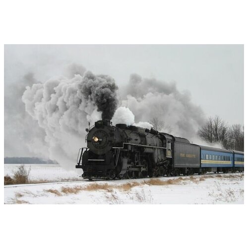        (Winter landscape with a train) 60. x 40. 1950