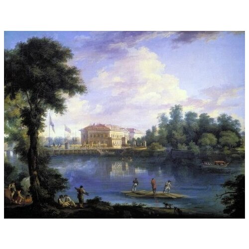                 (View of the Palace and Stone Island bridge of boats through the Grand Nevka by Stroganov)   64. x 50. 2370