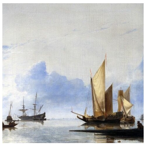        ,    (A Dutch Yacht and Other Vessels Becalmed near the Shore)   30. x 30. 1000