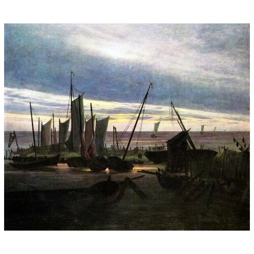         (Ships in the harbor in the evening (after sunset)    59. x 50. 2250