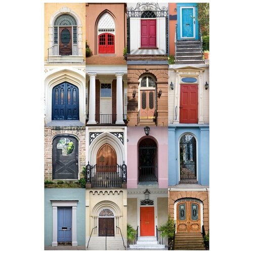        (The front doors of different houses) 50. x 75. 2690