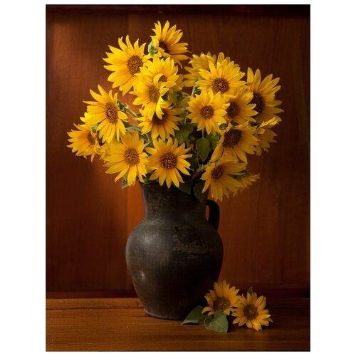        (Yellow flowers in a jug) 40. x 53. 1800