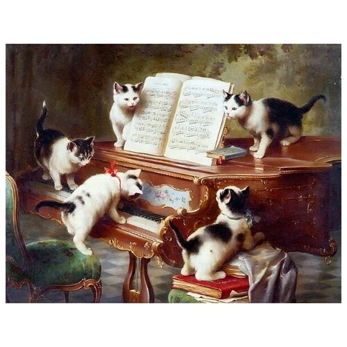       (Cats on a Piano) 65. x 50. 2410