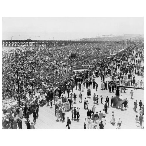         - (Thousands of people at the beach of Coney Island) 50. x 40. 1710