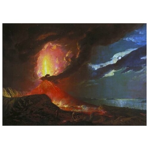     ,        (Vesuvius in Eruption, with a View over the Islands in the Bay of Naples)   70. x 50. 2540