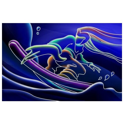      (Neon surfer) 61. x 40. 2000