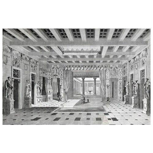       (Interior with statues) 77. x 50. 2740